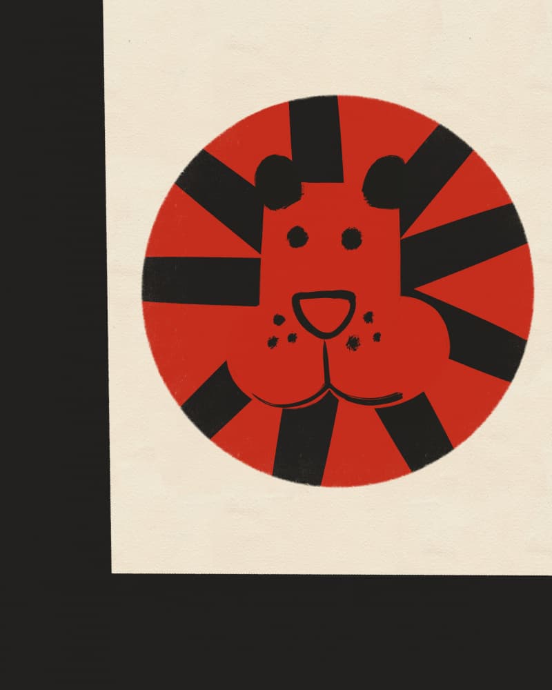 Playful Red Lion by Deepthi s — canvas wall art