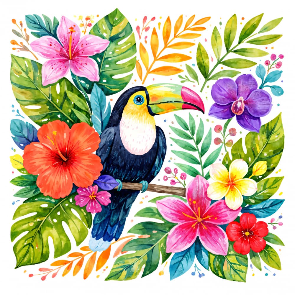 Vibrant Jungle Toucan by Natalie Bruns — canvas wall art