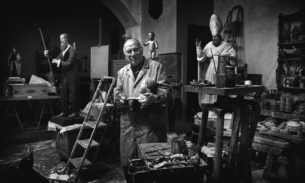 Sculptor's Sacred Workshop by Antonio Grambone — canvas wall art