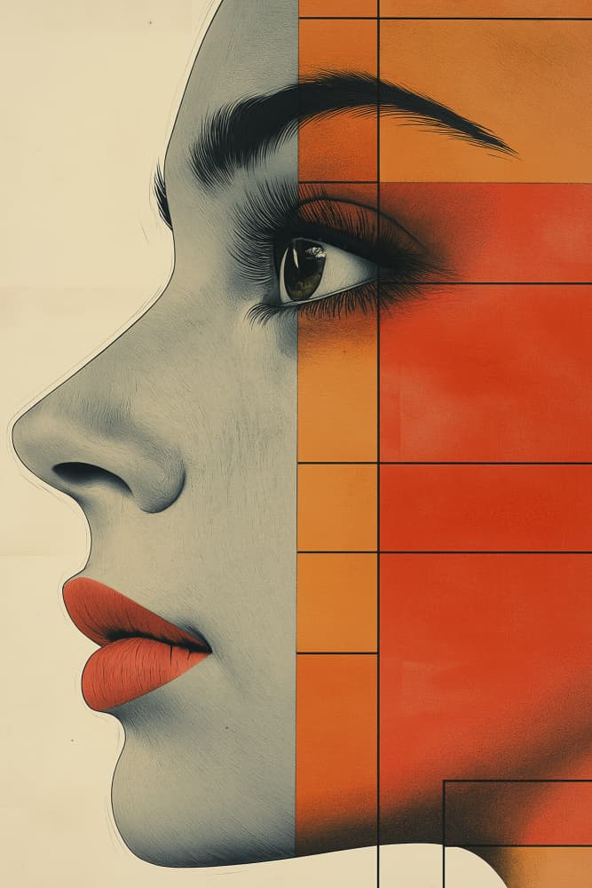 Colorful Split Profile by Mauro — canvas wall art