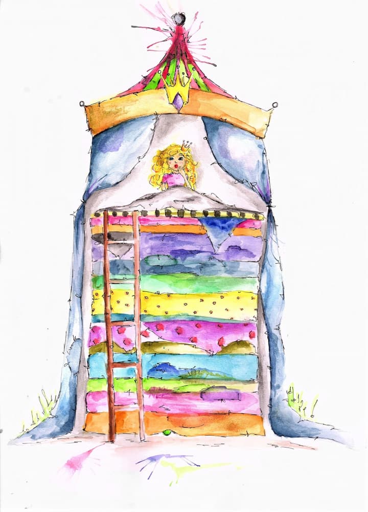 Princess Tall Bed by Rikke Løndager Boisen — canvas wall art