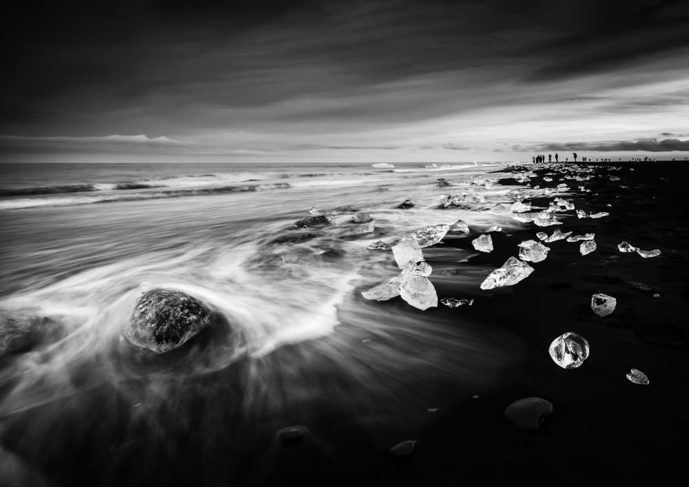 Monochrome Ice Beach by Ida Tittelova AFIAP — canvas wall art