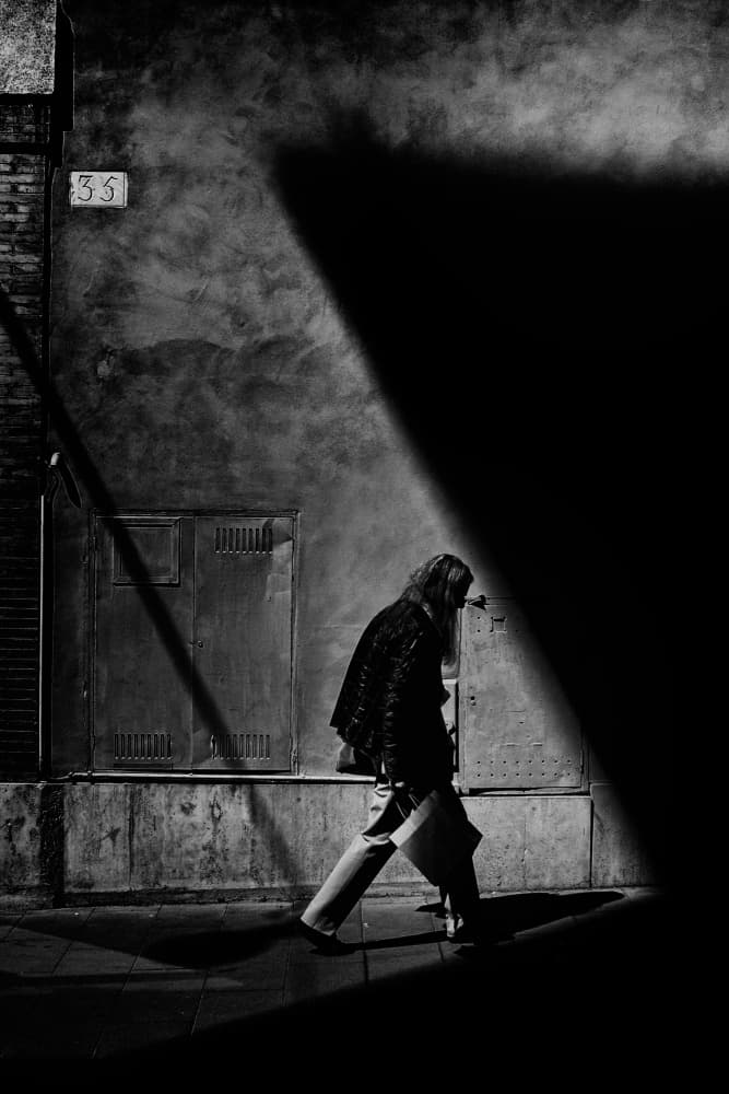 Street Shadow Walker by Antonio Grambone — canvas wall art
