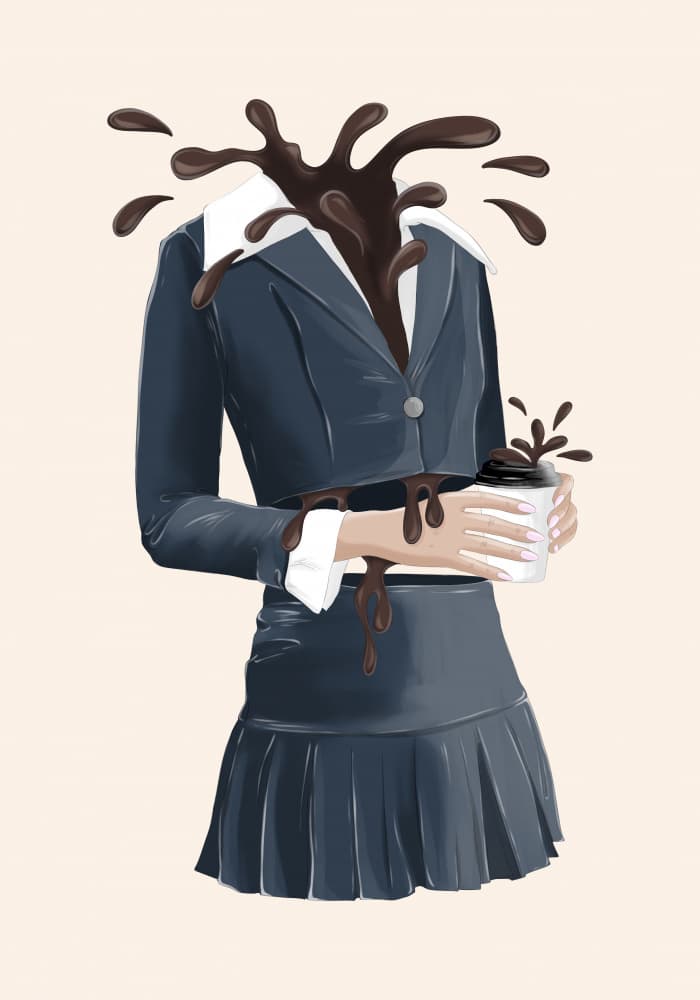 Coffee Explodes Business by Lisen Vennesland — canvas wall art