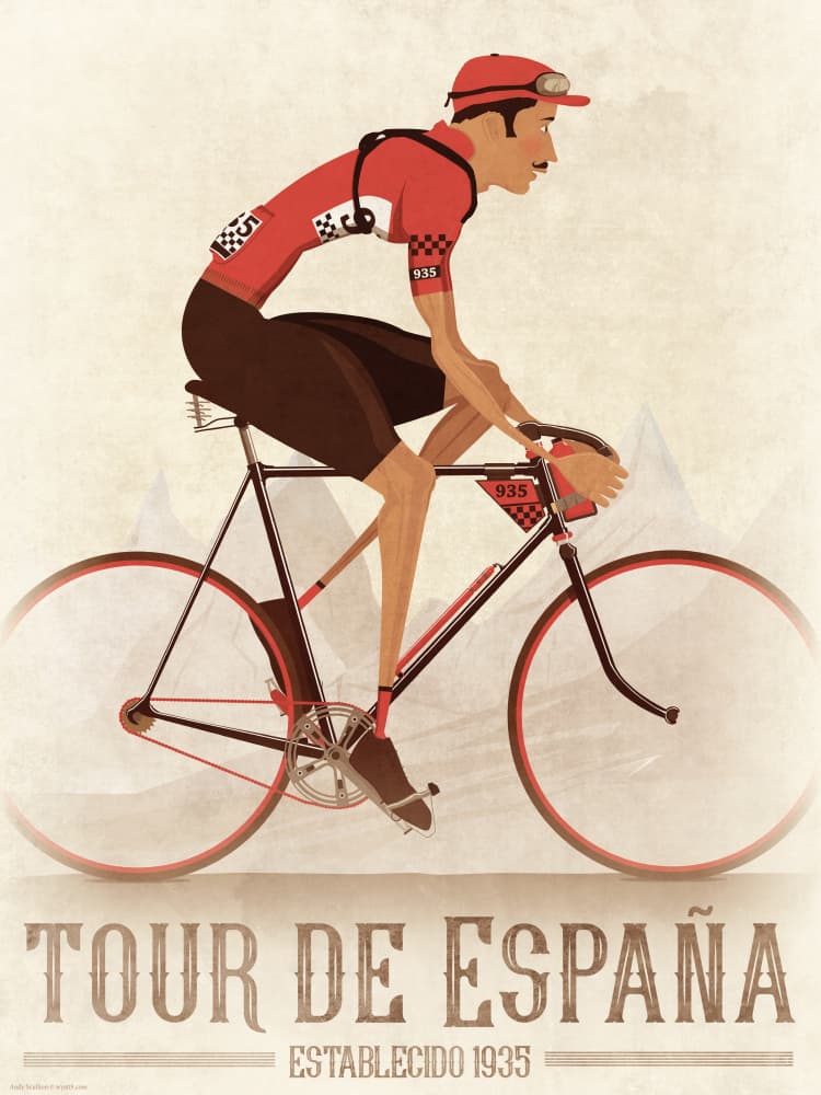 Tour De España Cyclist by Wyatt 9 — canvas wall art