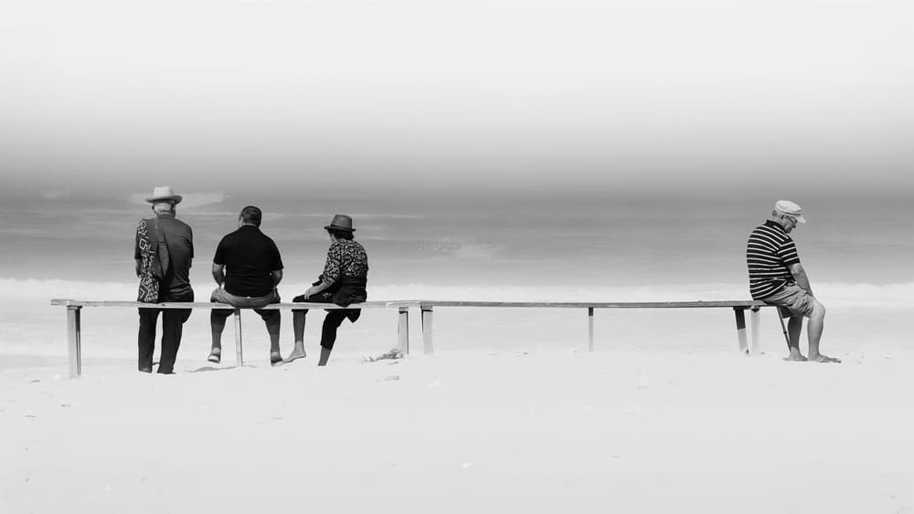 Beach Bench Solitude by Rui Correia — canvas wall art