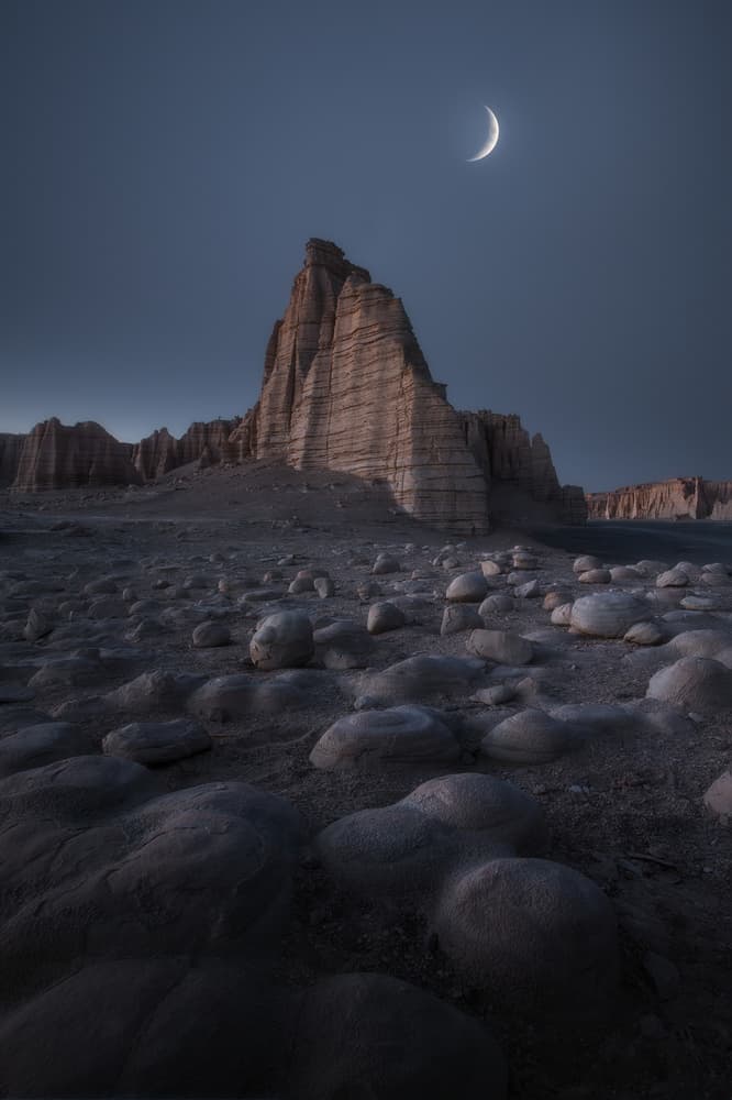 Mysterious Desert Moon by NingYun Ye — canvas wall art