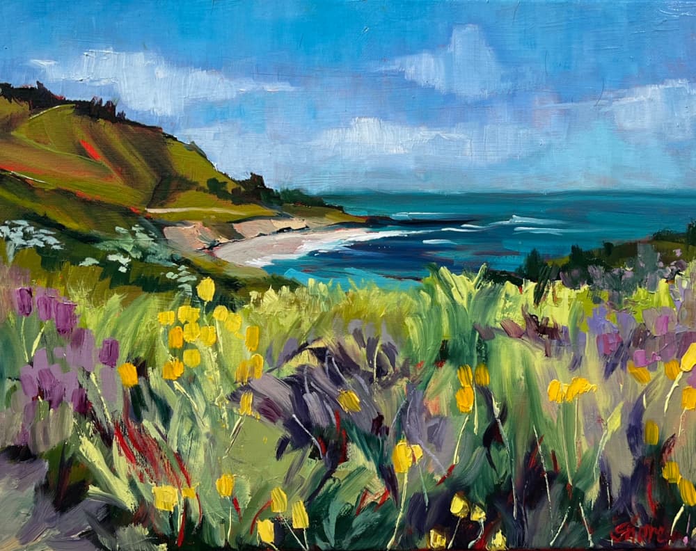 Coastal Wildflower Bloom by Maxine Shore — canvas wall art