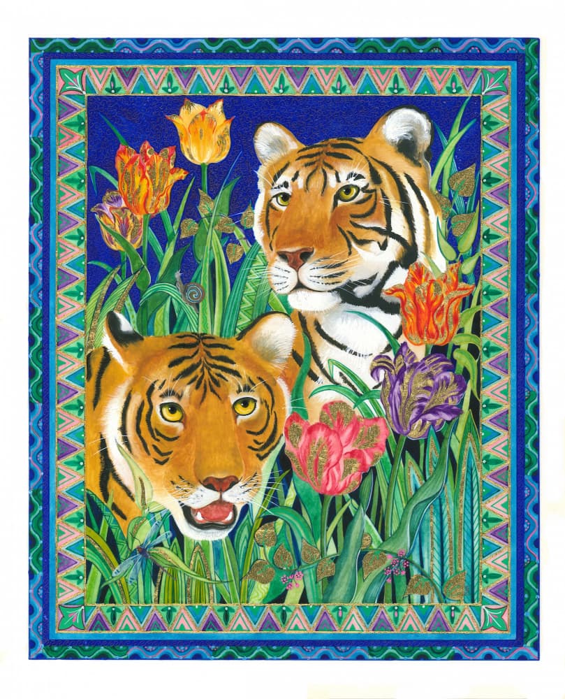 Tiger Stripes and Parrot Tulips by Isabelle Brent — canvas wall art