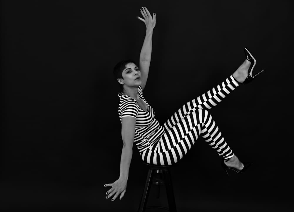 Bold Striped Pose by Shlomo Waldmann — canvas wall art