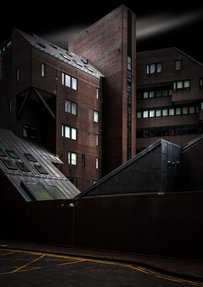Urban Night Geometry by Luigi Greco — canvas wall art