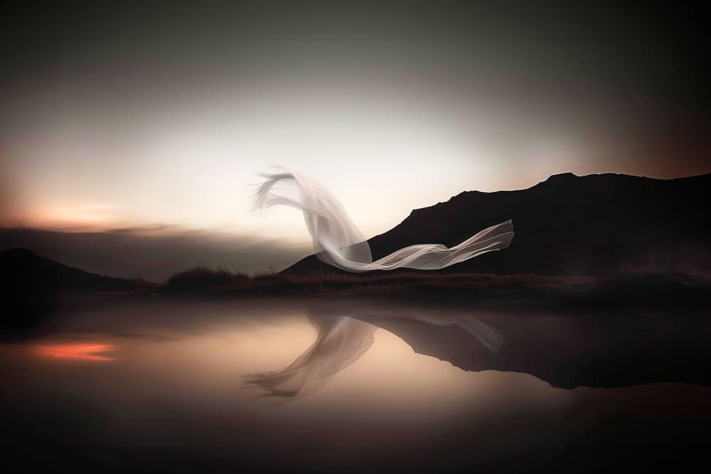 Ethereal Fabric Reflection by Hosam.Karara — canvas wall art