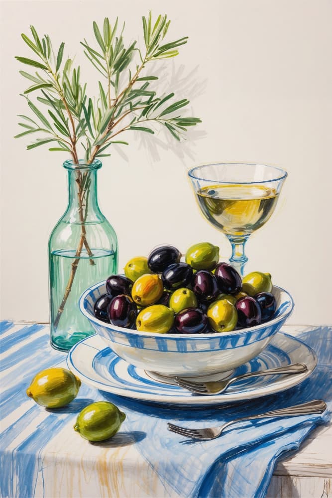 Mediterranean Olives Still Life by The Art Concept — canvas wall art