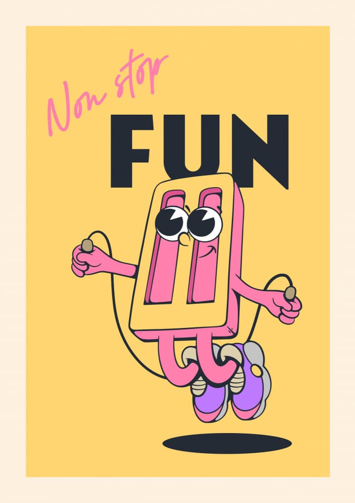 Non Stop Fun Skipping by Alina Shulhouskaya — canvas wall art