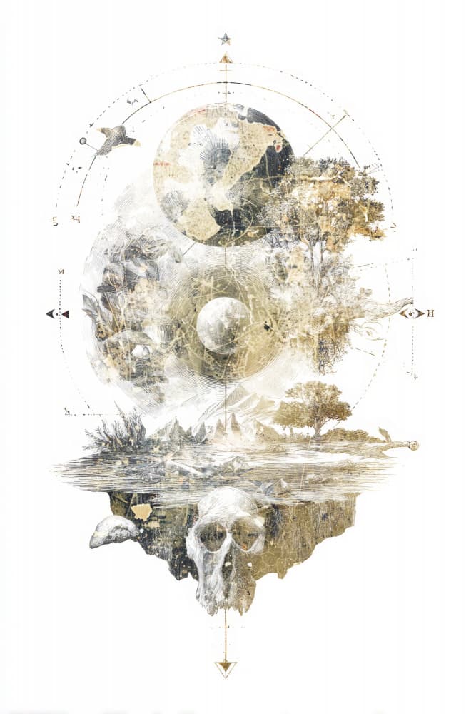 Earth Moon Skull Reflection by Rafal Kulik — canvas wall art