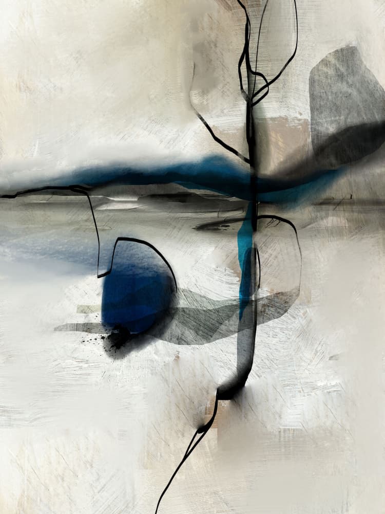 Abstract Blue Horizon by Roberto Moro — canvas wall art