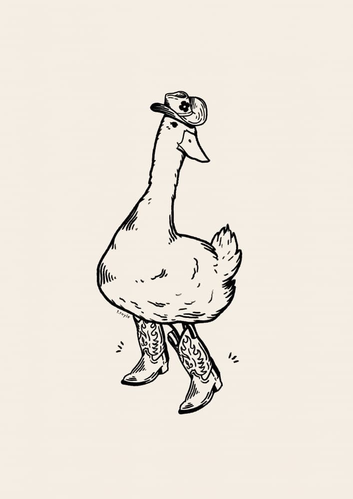 Silly Cowboy Goose by Tara Royle — canvas wall art