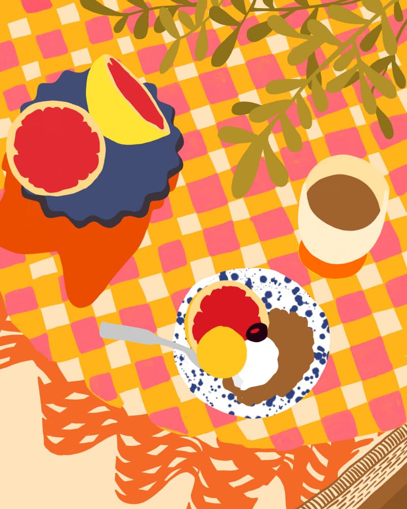 Vibrant Picnic Treats by Kintsugi99 — canvas wall art