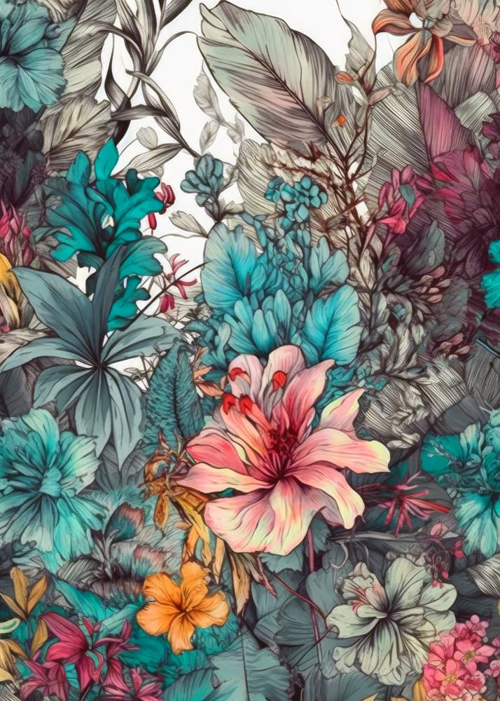 Vibrant Tropical Bloom by Justyna Jaszke — canvas wall art