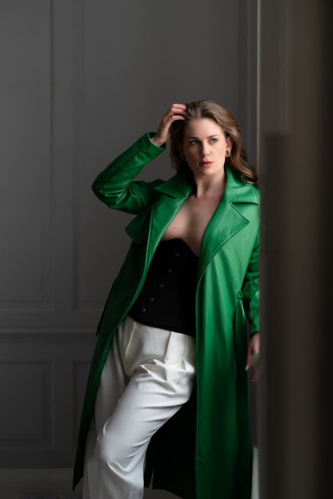 Confident Woman Green Style by Colin Dixon — canvas wall art