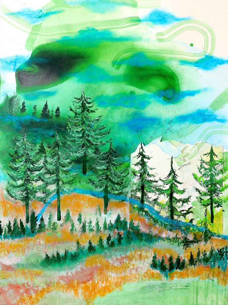 Abstract Mountain Forest by POOVI ART — canvas wall art