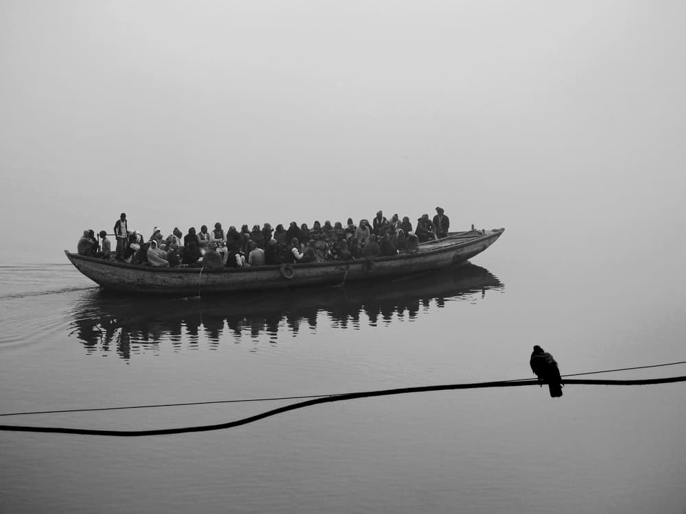 Foggy River Journey by Roxana Labagnara — canvas wall art
