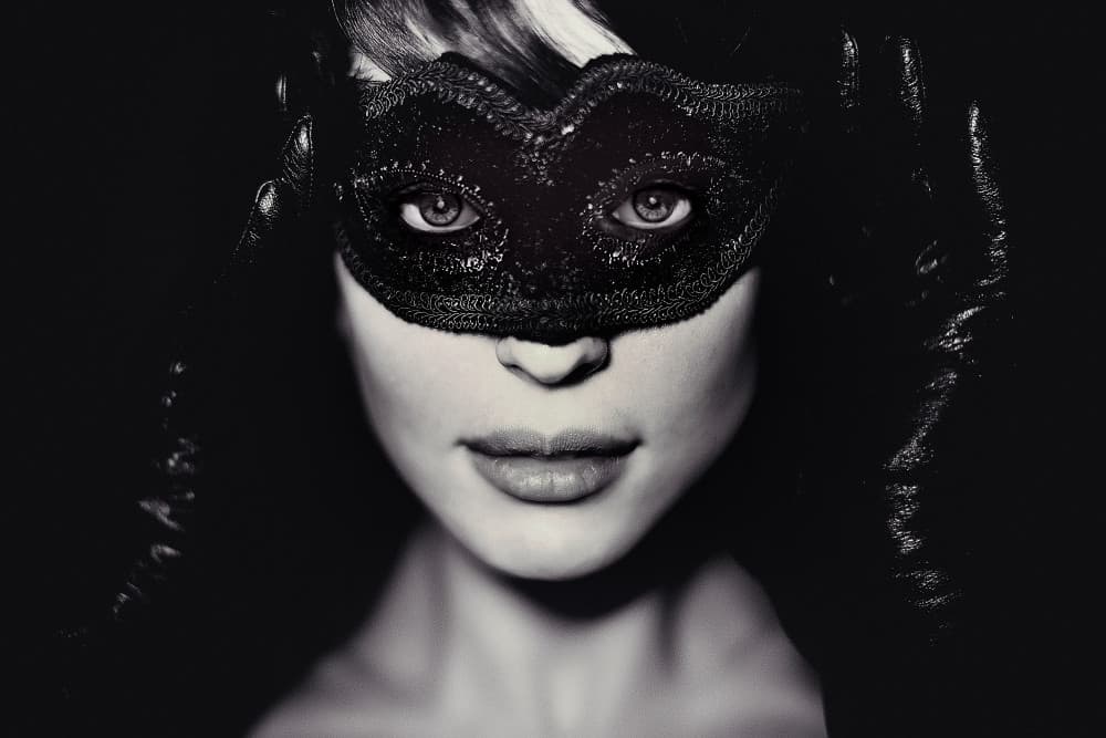 Elegant Masked Gaze by Oren Hayman — canvas wall art