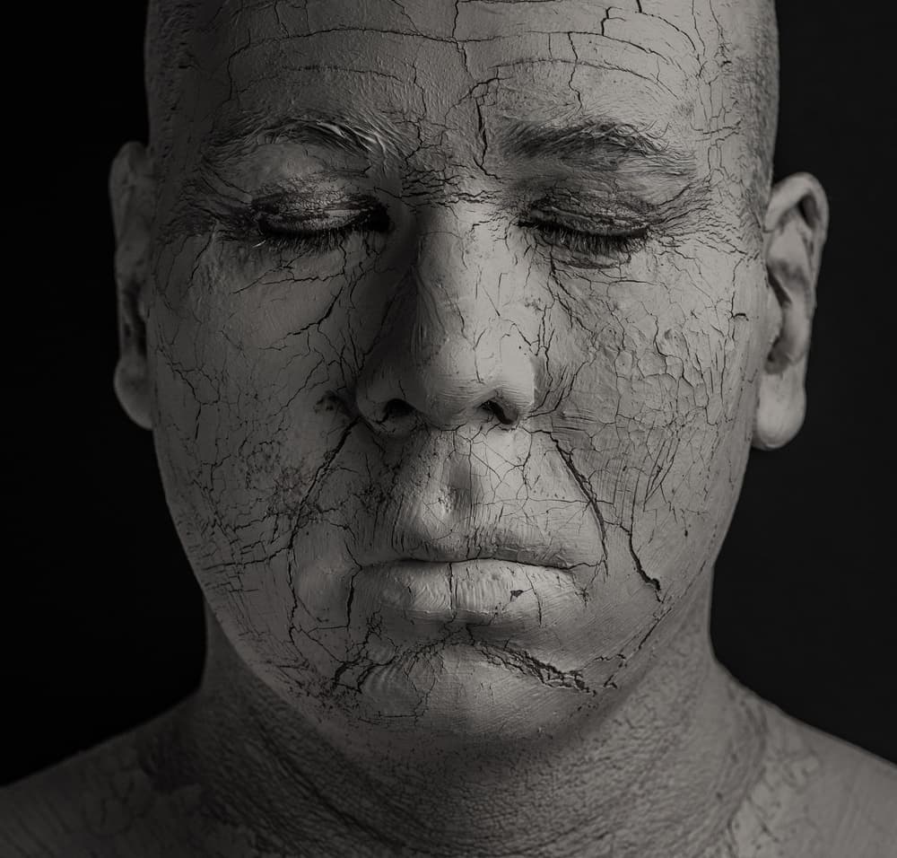 Cracked Face Portrait by Mike Melnotte — canvas wall art