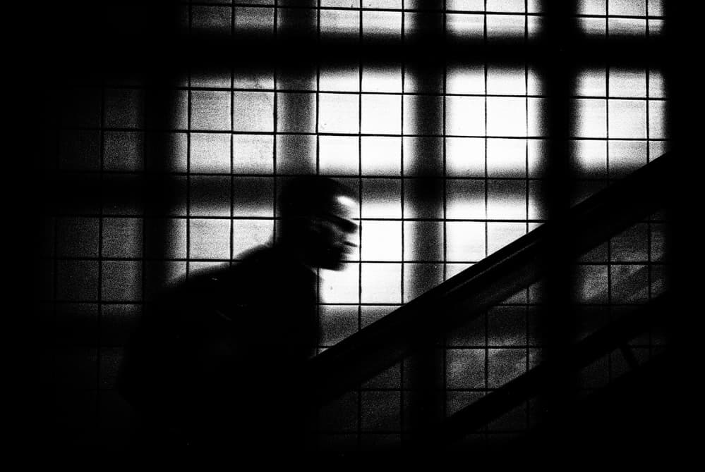 Shadowy Figure Stairwell by Rui Correia — canvas wall art