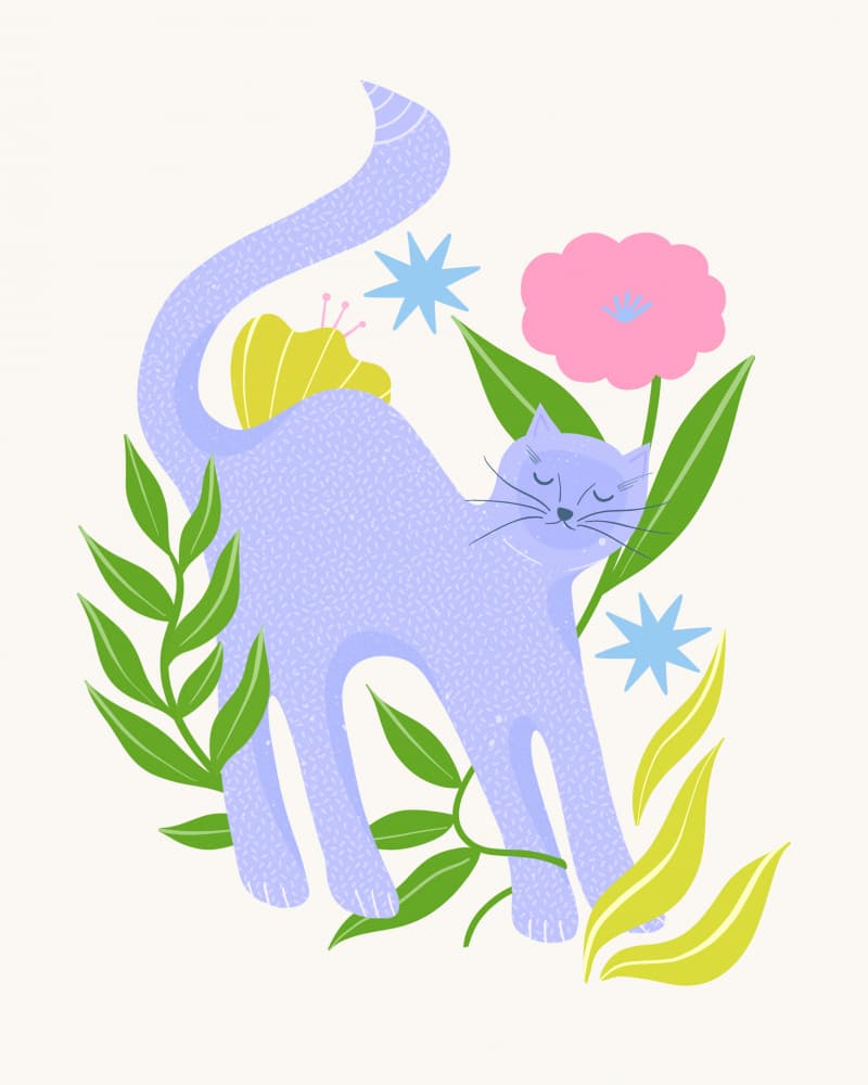 Cat in Flower Garden by Melissa Donne — canvas wall art