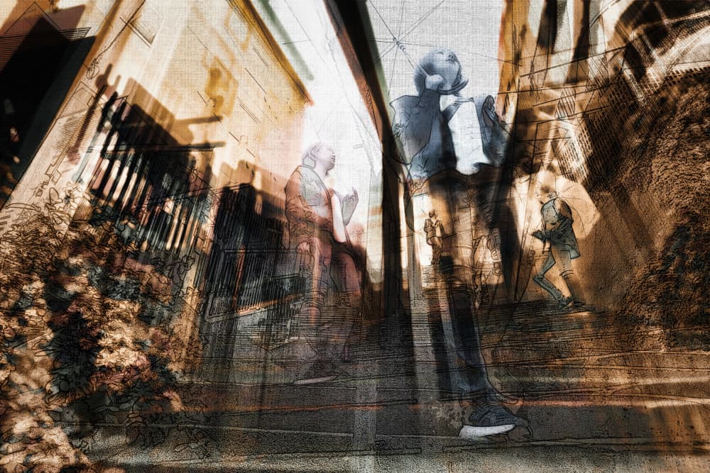 Walking Through Time by moucorn — canvas wall art