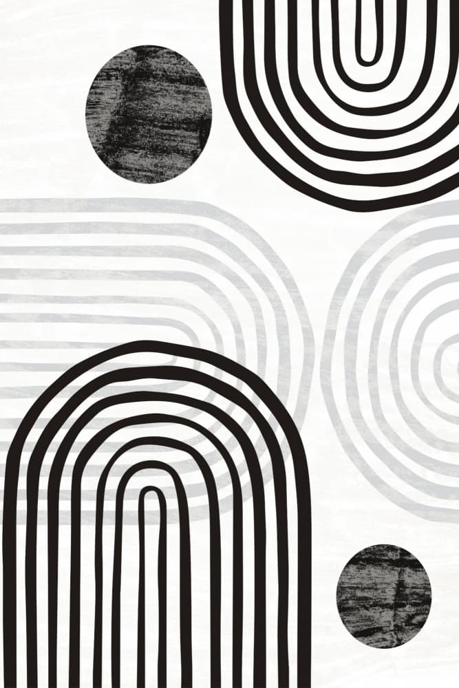 Modern Geometric Arcs by Sally Ann Moss — canvas wall art