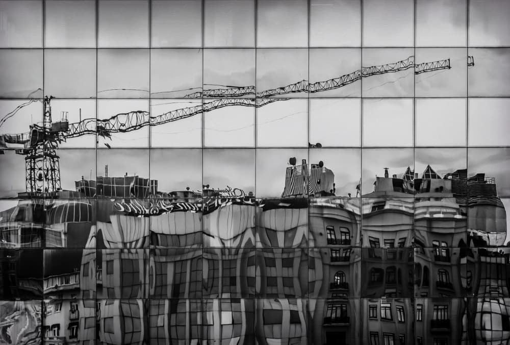 Distorted City Reflection by Ömer Ates Kızıltug — canvas wall art