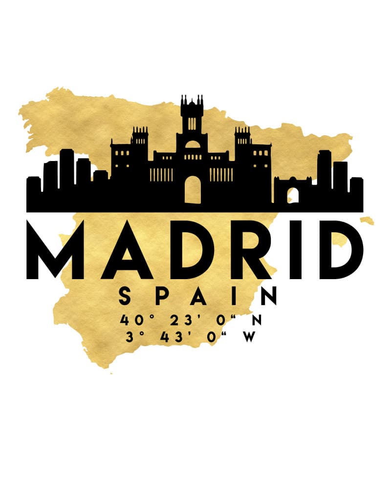 Madrid Spain Skyline by Emiliano Deificus — canvas wall art