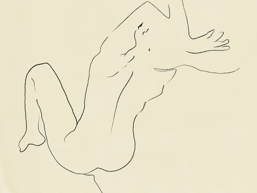 Line art figurative drawing by Little Dean — canvas wall art