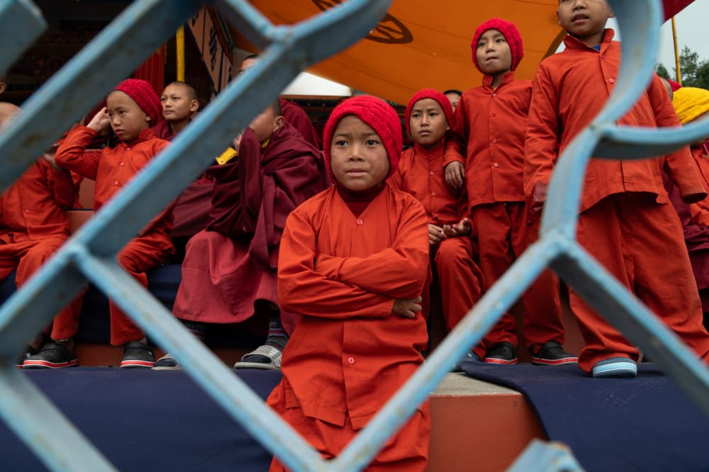 Young Monks in Red by Ilana Lam — canvas wall art