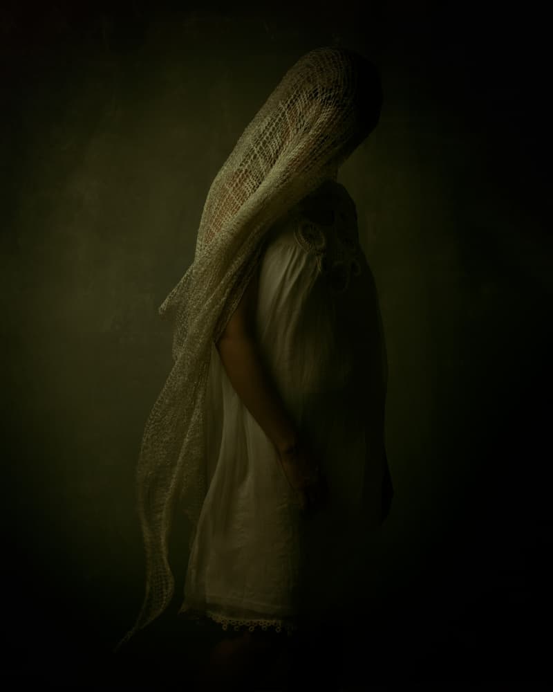 Mysterious Veiled Figure by Mehdi Mokhtari — canvas wall art