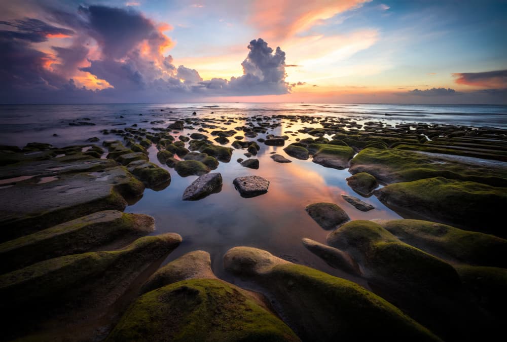 Dramatic Coastal Sunset by Irene Wu — canvas wall art