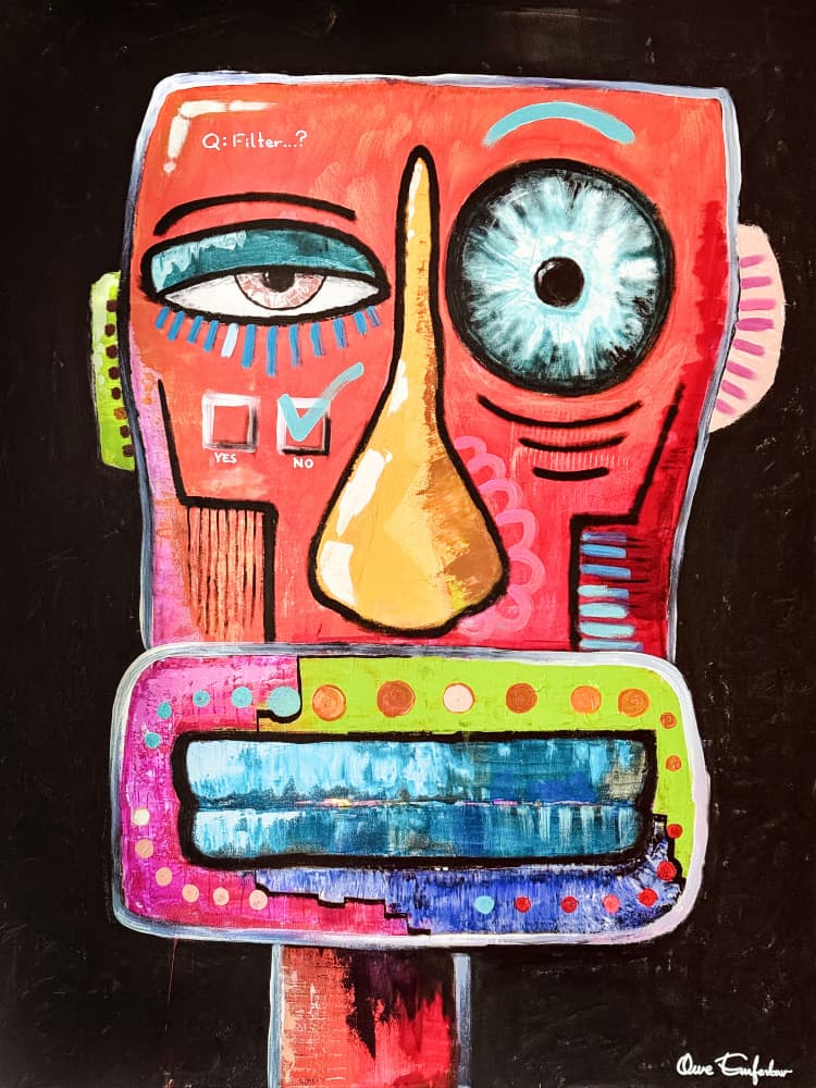 Vibrant Filtered Face by Owe Emfestav — canvas wall art