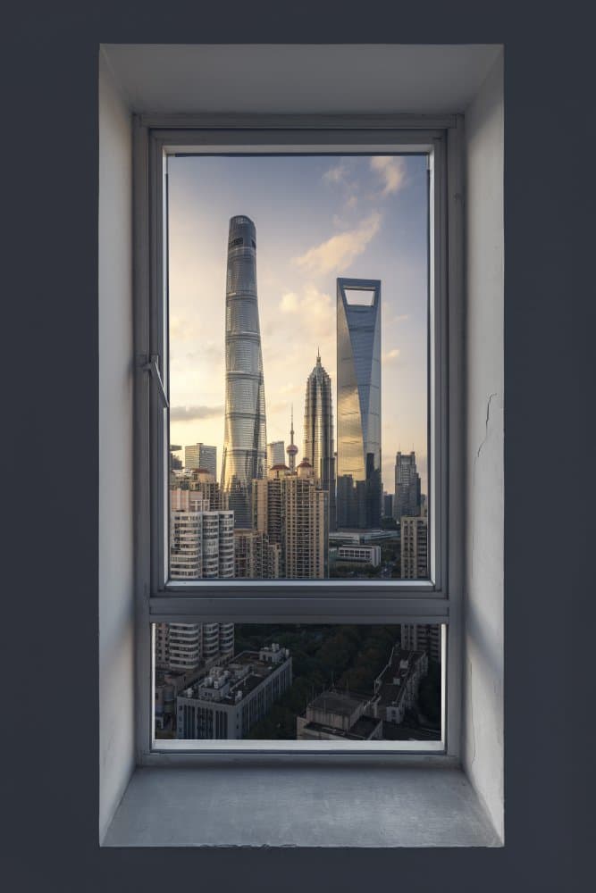 Shanghai Window View by Yifan Wu — canvas wall art