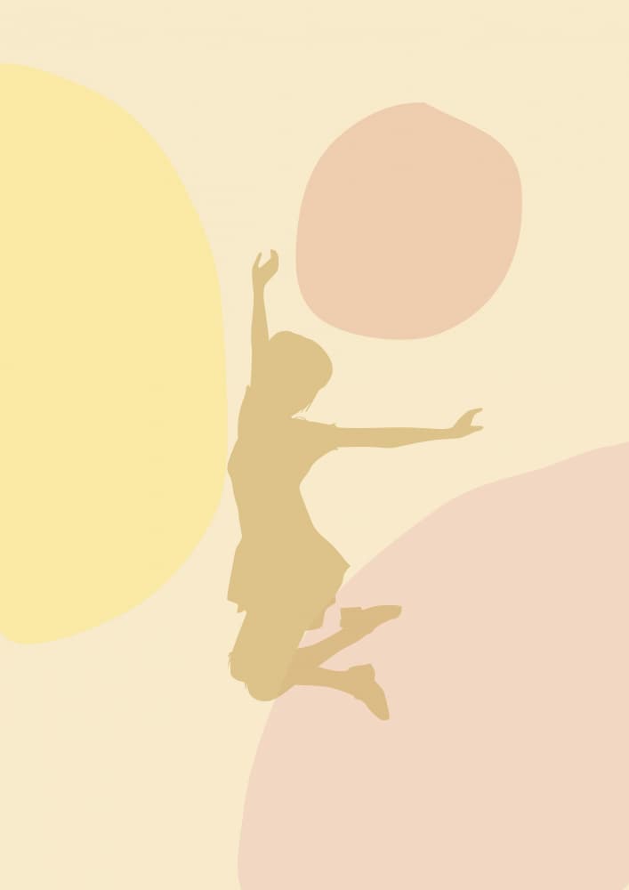 Joyful Jumping Girl by Layla Oz — canvas wall art