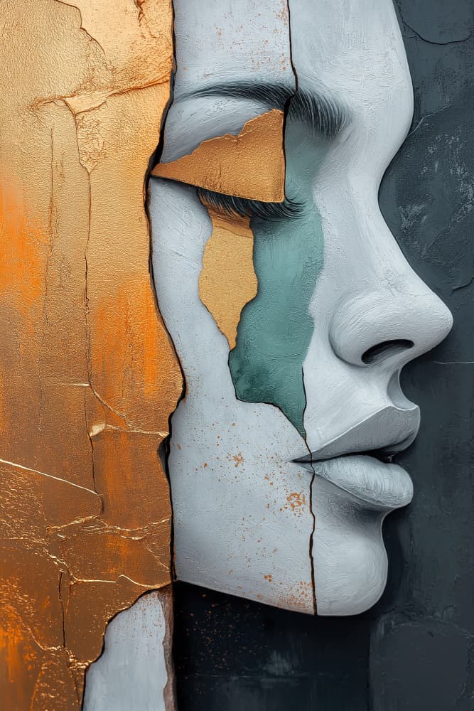 A Woman Face Abstract (4) by Mauro — canvas wall art