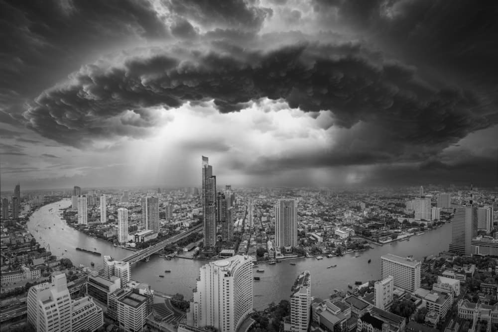 Stormy Bangkok Cityscape by Marcel Egger — canvas wall art
