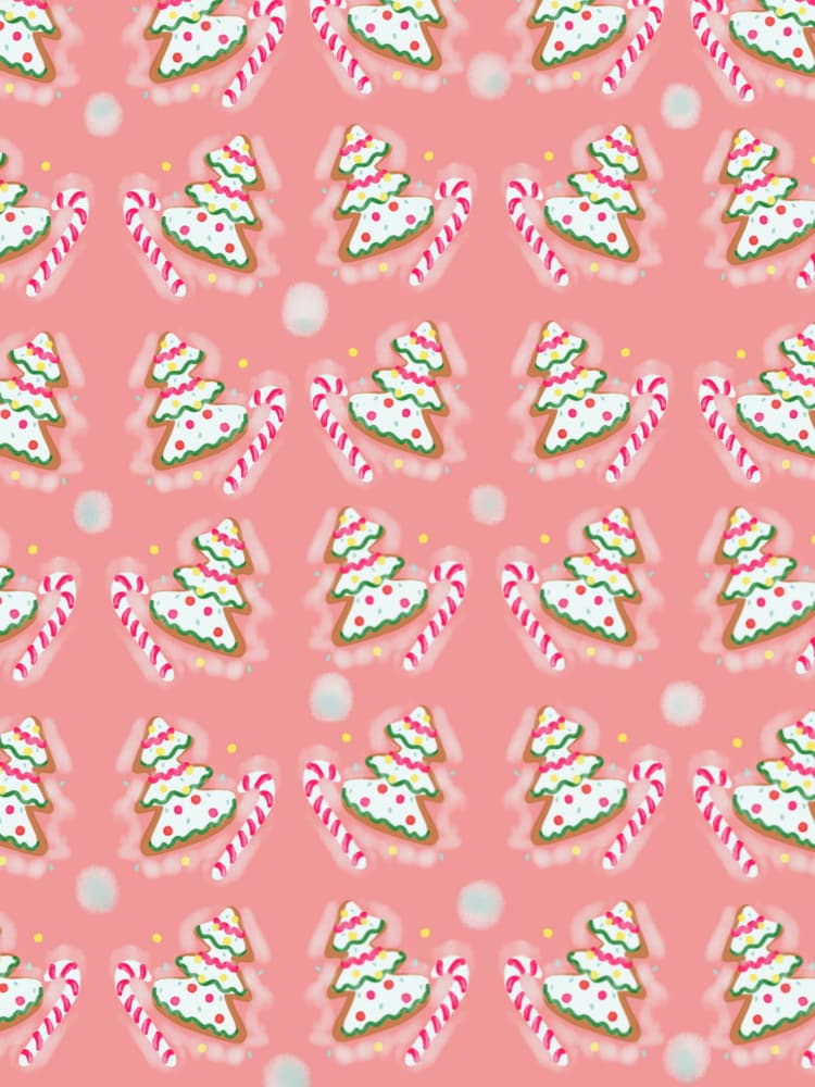 Sweet Gingerbread Christmas Pattern by Art by the Ocean — canvas wall art