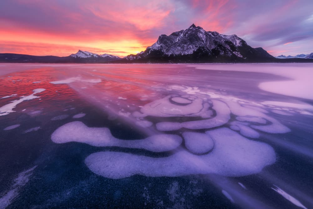 Vibrant Ice Bubble Sunset by Joanna W — canvas wall art