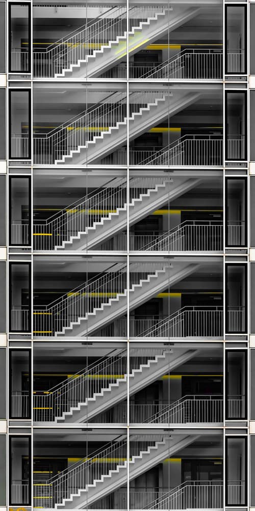 Yellow Staircase Architecture by Andy Dauer — canvas wall art