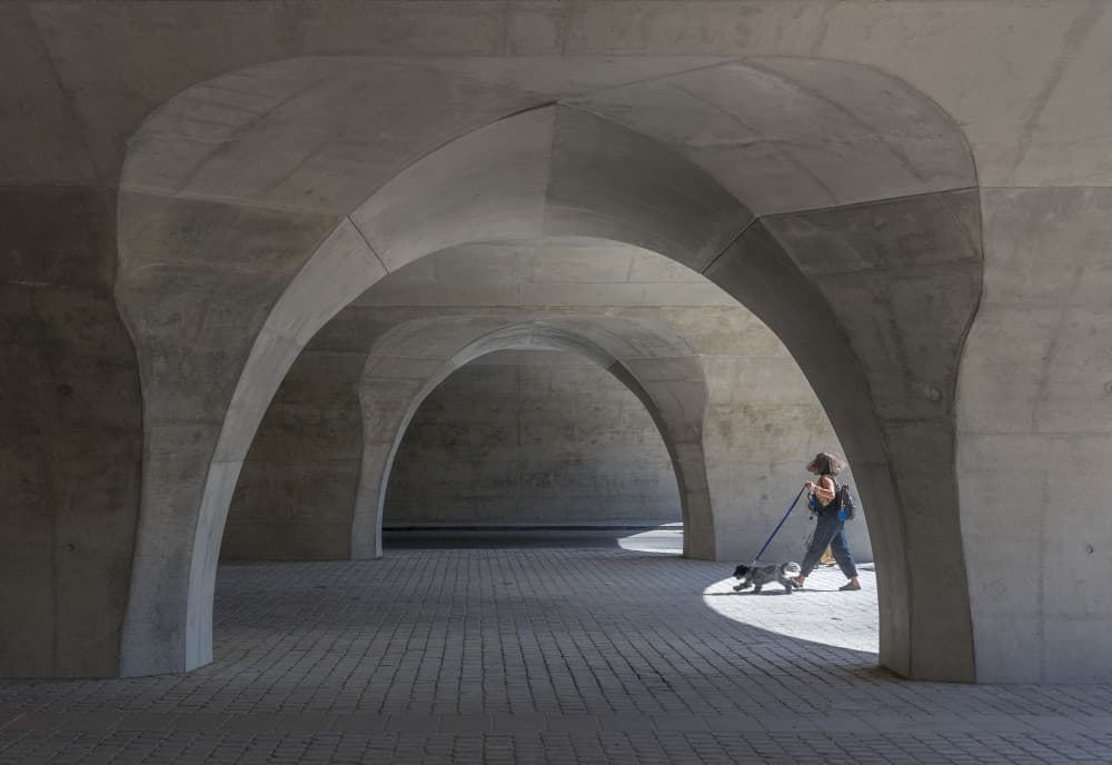 Urban Arches Dog Walk by Jef Van den Houte — canvas wall art