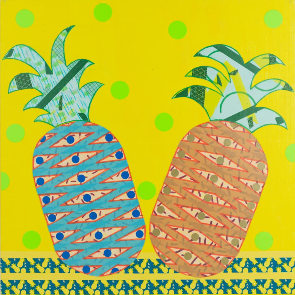 Vibrant Pineapple Duet by David Galan — canvas wall art