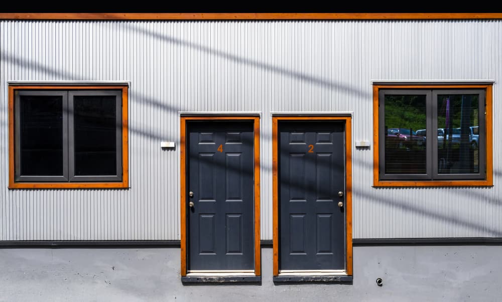 Modern Grey Building Facade by Tomoshi Hara — canvas wall art