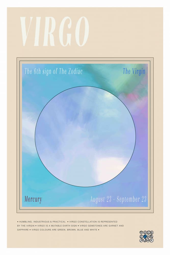 Zodiac Virgo by casa cartissi — canvas wall art